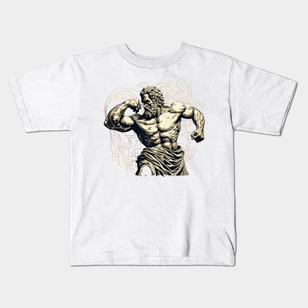 Greek God Muscles Tee Kids T-Shirt by Print on earth